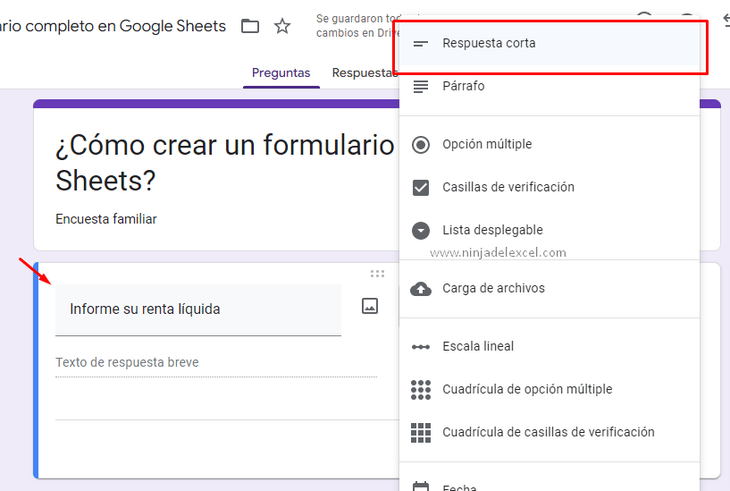 Cómo crear un formulario completo en Google Sheets tutorial paso a paso