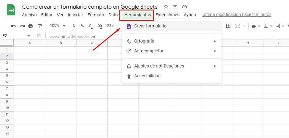 Cómo crear un formulario completo en Google Sheets