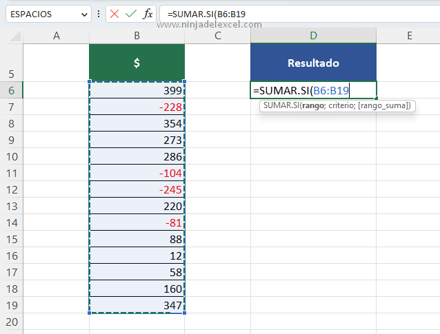Ignorar Números Negativos en una Suma en Excel curso de excel