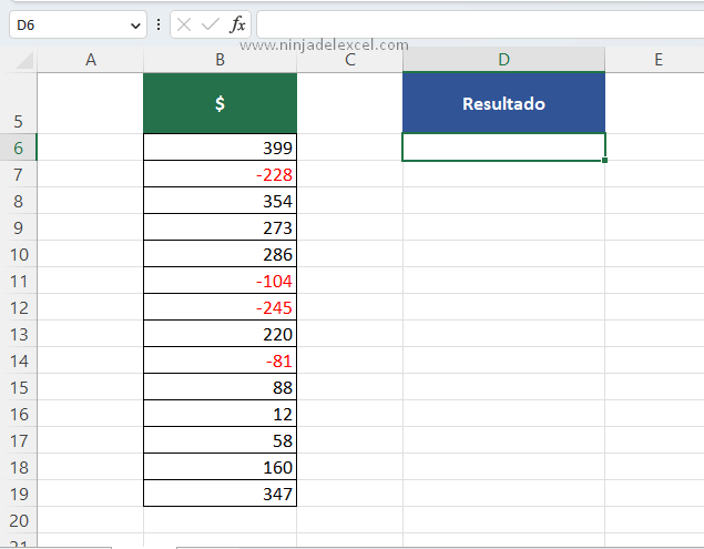 Ignorar Números Negativos en una Suma en Excel