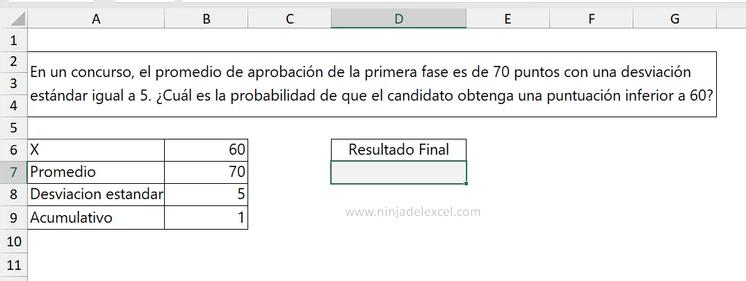 Calcular Probabilidad en Excel