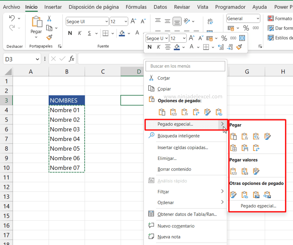 ¿qué Es Pegado Especial En Excel Y Para Qué Sirve Ninja Del Excelemk 4669