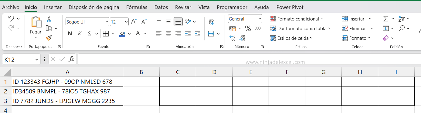 Dividir Texto en Partes en Excel