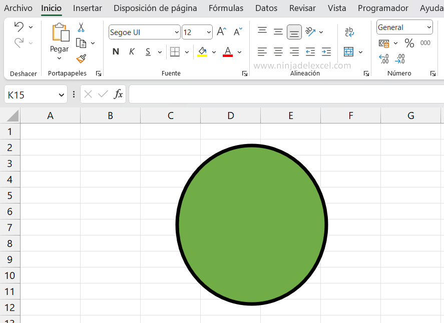 Quitar bordes de objetos en Excel