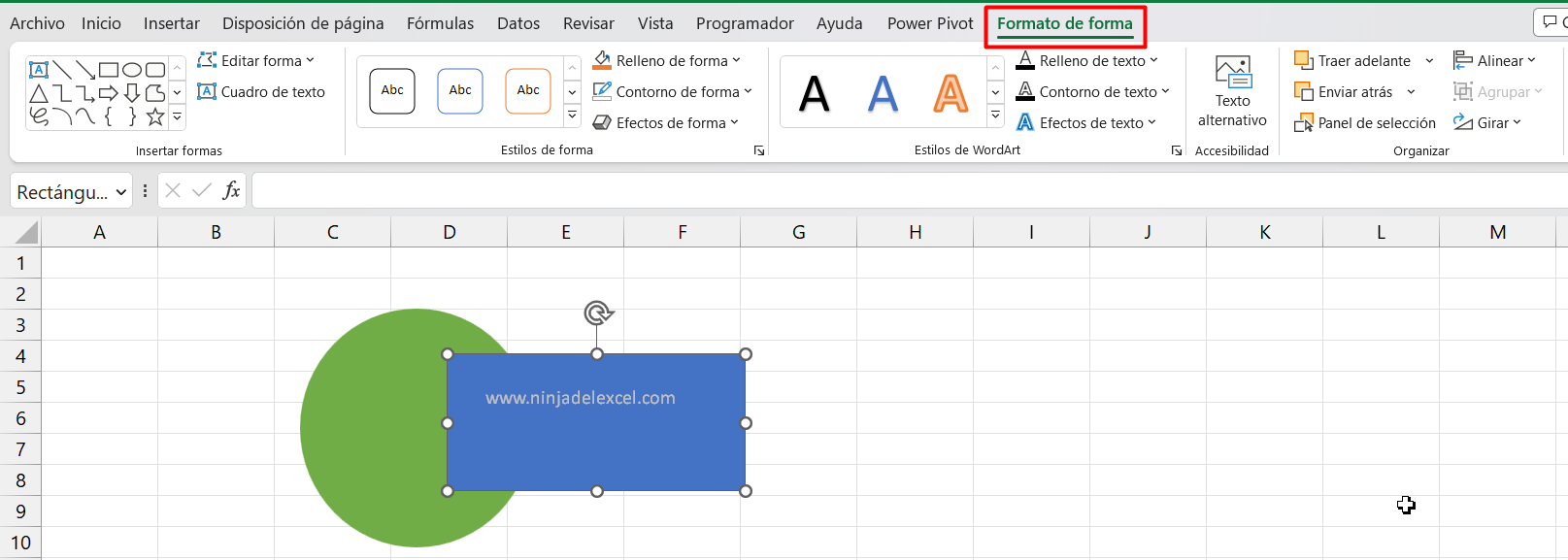 Superponer Objetos Geométricos en Excel paso a paso