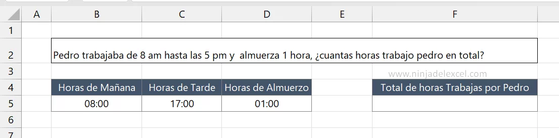 Cálculo Entre Horas en Excel