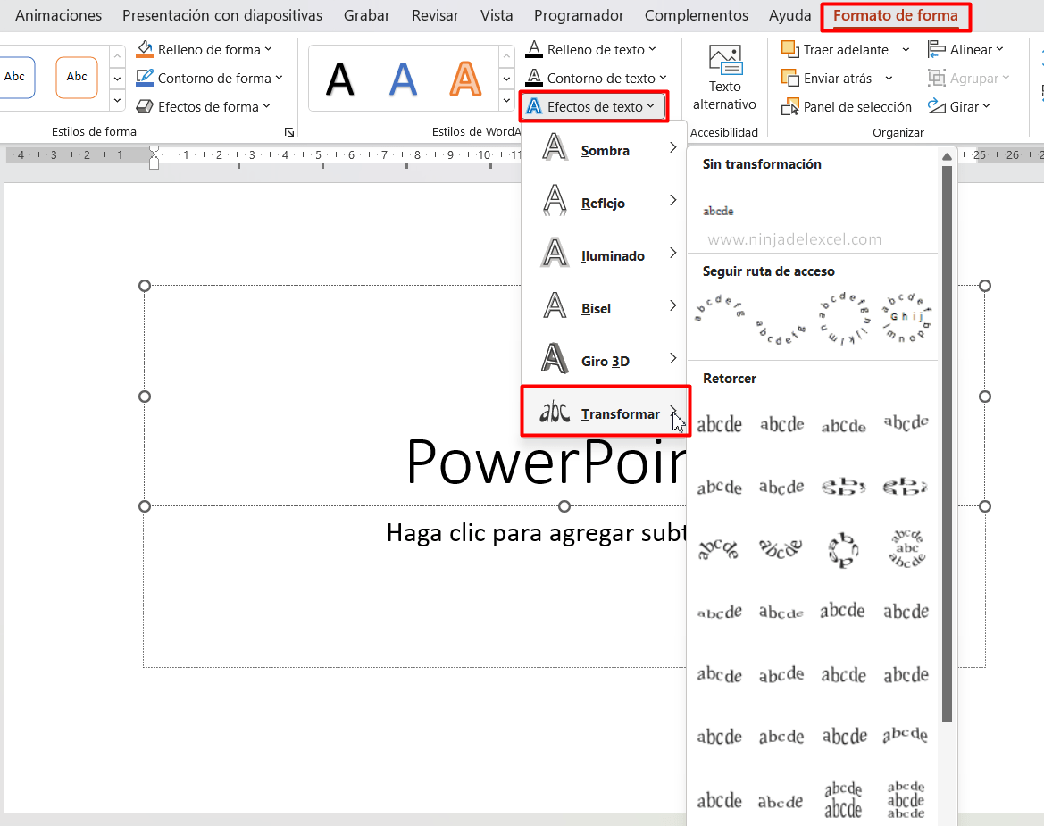 Como Curvar Texto en PowerPoint