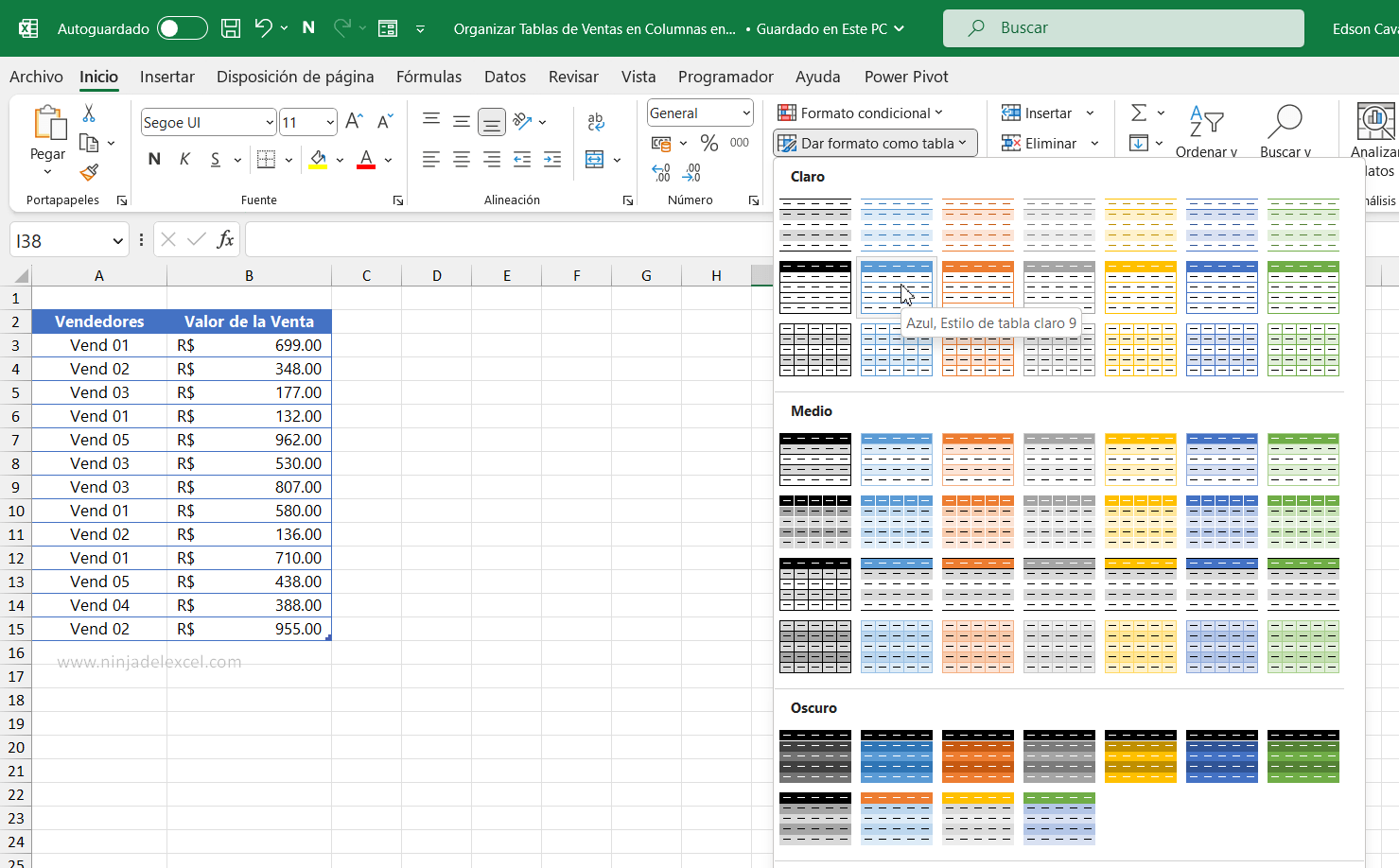 Como Organizar Tablas de Ventas en Columnas en Excel