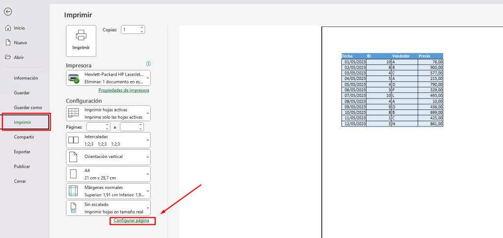 Como Imprimir Filas y Columnas en Excel - Ninja del Excel