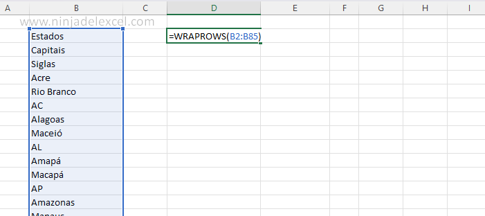 Funciones WRAPROWS y WRAPCOLS en Excel paso a paso