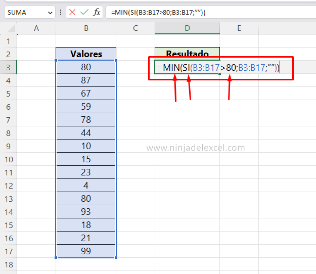 Aprenda Función MIN en Excel