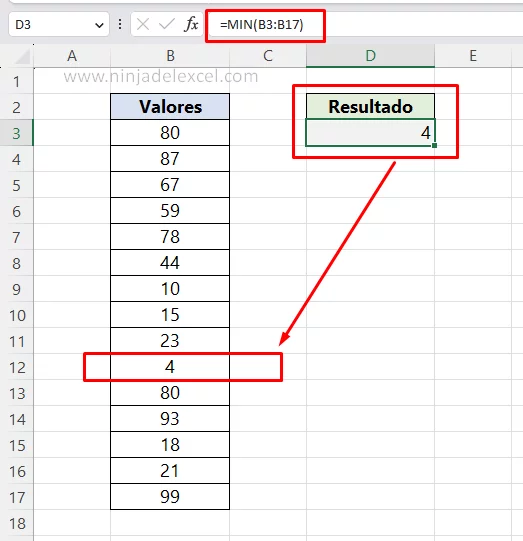 Aprende Función MIN en Excel