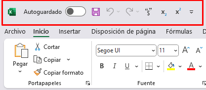 Barra de Herramientas en Excel