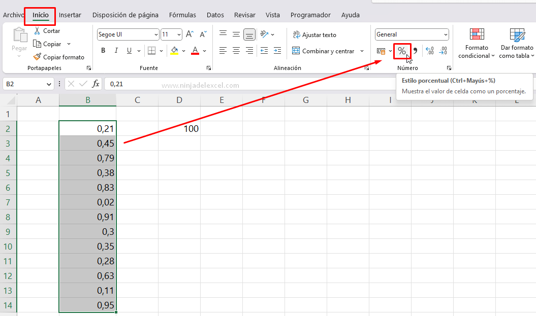Buscar 3 Formas de Convertir Números a Porcentajes en Excel