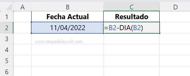 Buscar Devolver el Primer Día del Mes Actual en Excel