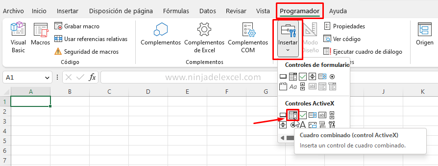 Cambiar el Color de Fondo del Cuadro Combinado en Excel