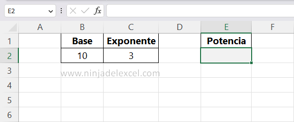 Cómo usar la Función POTENCIA en Excel