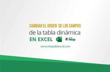 Cambiar el Orden de los Campos de la Tabla Dinámica en Excel