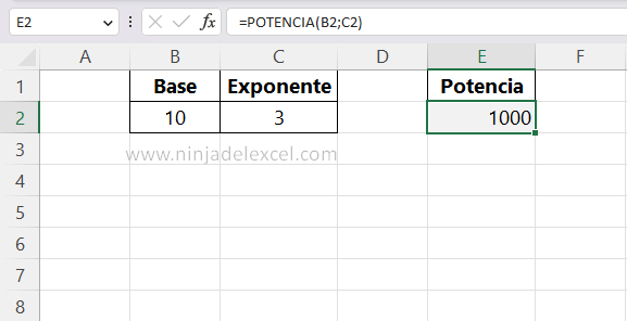 Paso a Paso Cómo usar la Función POTENCIA en Excel