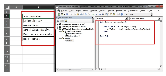 Poner en Mayúscula las Primeras Letras con VBA en Excel