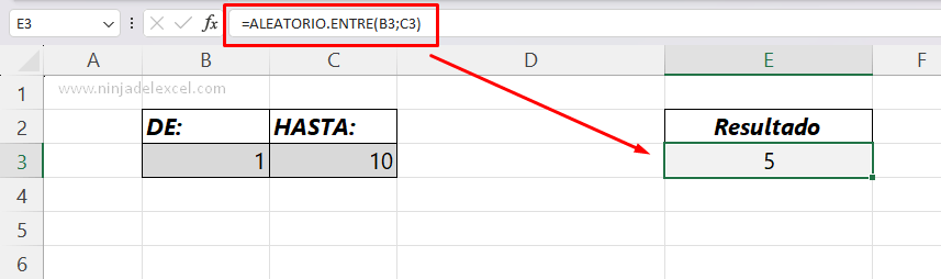 Aprende Función ALEATARIO.ENTRE en Excel