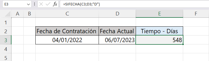 Calcular el Tiempo de Contratación en Excel