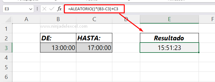 Función ALEATARIO en Excel