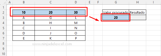 Función BUSCARH en Excel