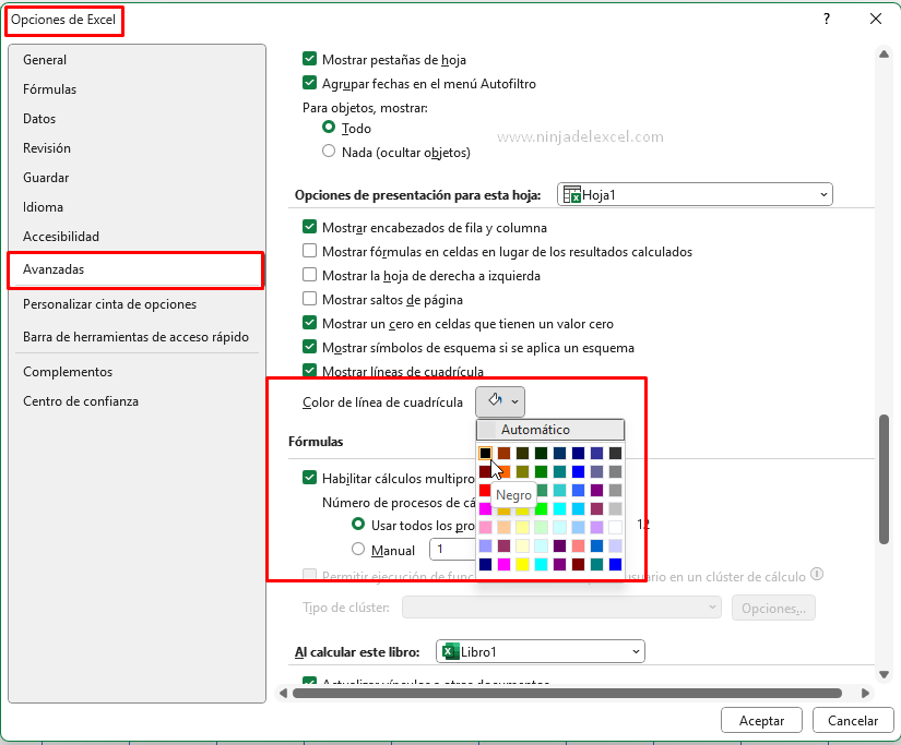 Paso a Paso Cambiar el Color de las Líneas de Cuadrícula en Excel