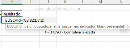 Sepa Función BUSCARH en Excel